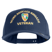U.S. Army 163rd Armored Brigade Embroidered Retro Cotton Blend Snapback Cap - Navy OSFM