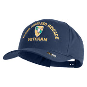 U.S. Army 163rd Armored Brigade Embroidered Retro Cotton Blend Snapback Cap - Navy OSFM