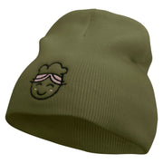 Cute Bakery Embroidered 8 inch Acrylic Short Beanie - Olive OSFM