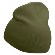 Cute Bakery Embroidered 8 inch Acrylic Short Beanie - Olive OSFM