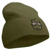 Cute Bakery Embroidered 8 inch Acrylic Short Beanie - Olive OSFM