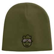 Cute Bakery Embroidered 8 inch Acrylic Short Beanie - Olive OSFM