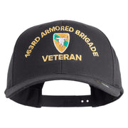 U.S. Army 163rd Armored Brigade Embroidered Retro Cotton Blend Snapback Cap - Charcoal OSFM