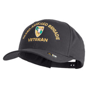 U.S. Army 163rd Armored Brigade Embroidered Retro Cotton Blend Snapback Cap - Charcoal OSFM