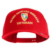 U.S. Army 163rd Armored Brigade Embroidered Retro Cotton Blend Snapback Cap - Red OSFM