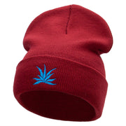 El Blue Agave Embroidered 12 Inch Long Knitted Beanie