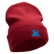 El Blue Agave Embroidered 12 Inch Long Knitted Beanie