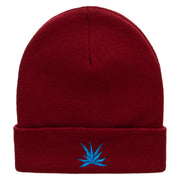 El Blue Agave Embroidered 12 Inch Long Knitted Beanie