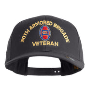 U.S. Army 30th Armored Brigade Embroidered Retro Cotton Blend Snapback Cap - Charcoal OSFM