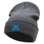 El Blue Agave Embroidered 12 Inch Long Knitted Beanie