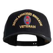 U.S. Army 30th Armored Brigade Embroidered Retro Cotton Blend Snapback Cap - Black OSFM