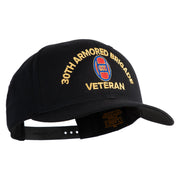 U.S. Army 30th Armored Brigade Embroidered Retro Cotton Blend Snapback Cap - Black OSFM