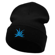 El Blue Agave Embroidered 12 Inch Long Knitted Beanie