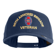U.S. Army 30th Armored Brigade Embroidered Retro Cotton Blend Snapback Cap - Navy OSFM
