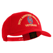 U.S. Army 30th Armored Brigade Embroidered Retro Cotton Blend Snapback Cap - Red OSFM