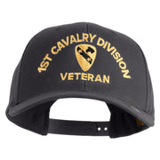 U.S. Army 1st Cavalry Division Embroidered Retro Cotton Blend Snapback Cap - Charcoal OSFM