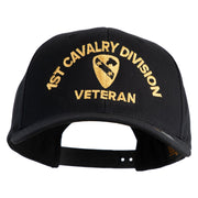 U.S. Army 1st Cavalry Division Embroidered Retro Cotton Blend Snapback Cap - Black OSFM