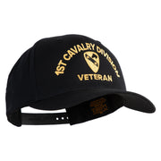 U.S. Army 1st Cavalry Division Embroidered Retro Cotton Blend Snapback Cap - Black OSFM