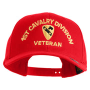 U.S. Army 1st Cavalry Division Embroidered Retro Cotton Blend Snapback Cap - Red OSFM