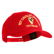 U.S. Army 1st Cavalry Division Embroidered Retro Cotton Blend Snapback Cap - Red OSFM