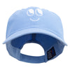 Smile Face Embroidered Low Profile Dyed Cotton Twill Cap - Sky-Blue OSFM