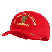 U.S. Army 1st Infantry Division Embroidered Retro Cotton Blend Snapback Cap - Red OSFM