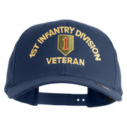 U.S. Army 1st Infantry Division Embroidered Retro Cotton Blend Snapback Cap - Navy OSFM