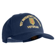 U.S. Army 1st Infantry Division Embroidered Retro Cotton Blend Snapback Cap - Navy OSFM