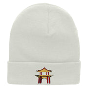 Karate Dojo Embroidered 12 Inch Long Knitted Beanie