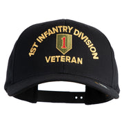 U.S. Army 1st Infantry Division Embroidered Retro Cotton Blend Snapback Cap - Black OSFM