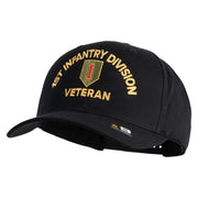 U.S. Army 1st Infantry Division Embroidered Retro Cotton Blend Snapback Cap - Black OSFM