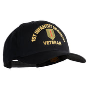 U.S. Army 1st Infantry Division Embroidered Retro Cotton Blend Snapback Cap - Black OSFM