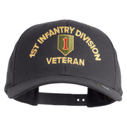 U.S. Army 1st Infantry Division Embroidered Retro Cotton Blend Snapback Cap - Charcoal OSFM