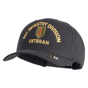 U.S. Army 1st Infantry Division Embroidered Retro Cotton Blend Snapback Cap - Charcoal OSFM