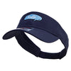 Hello Talk Bubble Embroidered Cotton Twill Sun Visor - Navy OSFM