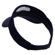 Hello Talk Bubble Embroidered Cotton Twill Sun Visor - Navy OSFM