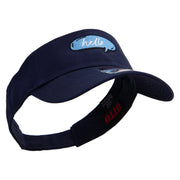 Hello Talk Bubble Embroidered Cotton Twill Sun Visor - Navy OSFM