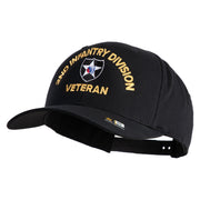 U.S. Army 2nd Infantry Division Embroidered Retro Cotton Blend Snapback Cap - Black OSFM