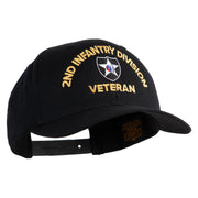 U.S. Army 2nd Infantry Division Embroidered Retro Cotton Blend Snapback Cap - Black OSFM