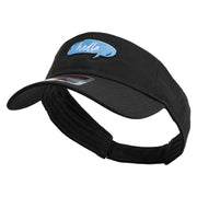 Hello Talk Bubble Embroidered Cotton Twill Sun Visor - Black OSFM