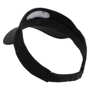 Hello Talk Bubble Embroidered Cotton Twill Sun Visor - Black OSFM