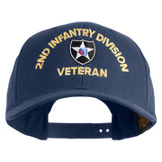 U.S. Army 2nd Infantry Division Embroidered Retro Cotton Blend Snapback Cap - Navy OSFM