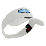 Hello Talk Bubble Embroidered Cotton Twill Sun Visor - White OSFM