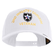 U.S. Army 2nd Infantry Division Embroidered Retro Cotton Blend Snapback Cap - White OSFM