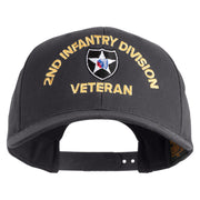 U.S. Army 2nd Infantry Division Embroidered Retro Cotton Blend Snapback Cap - Charcoal OSFM