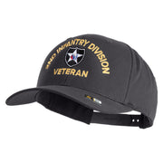 U.S. Army 2nd Infantry Division Embroidered Retro Cotton Blend Snapback Cap - Charcoal OSFM
