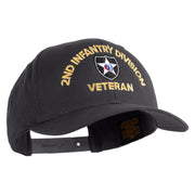 U.S. Army 2nd Infantry Division Embroidered Retro Cotton Blend Snapback Cap - Charcoal OSFM