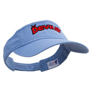 Devils Embroidered Pro Style Cotton Twill Washed Visor - Lt-Blue OSFM