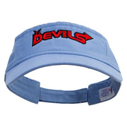 Devils Embroidered Pro Style Cotton Twill Washed Visor - Lt-Blue OSFM