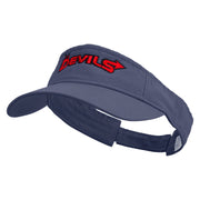 Devils Embroidered Pro Style Cotton Twill Washed Visor - Navy OSFM